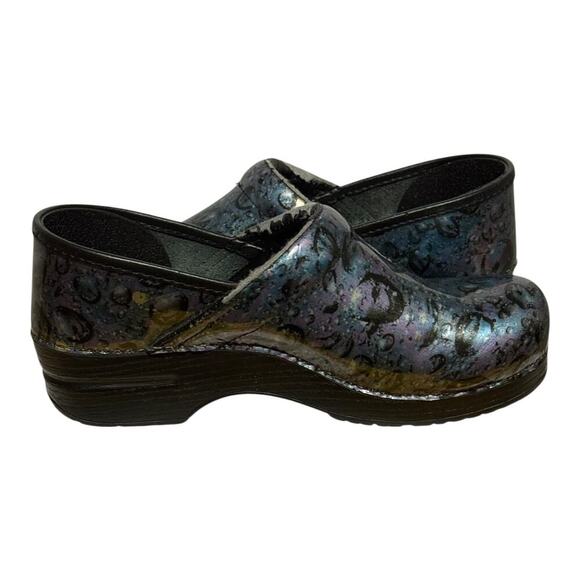 Dansko Professional Clogs Women's 10.5 Raindrop Galaxy Embossed Leather - Picture 7 of 8